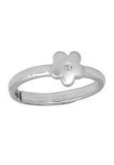 gorgeous tiny diamond flower silver baby ring